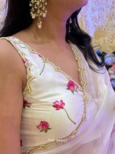 Kumud Off White Organza Silk Saree